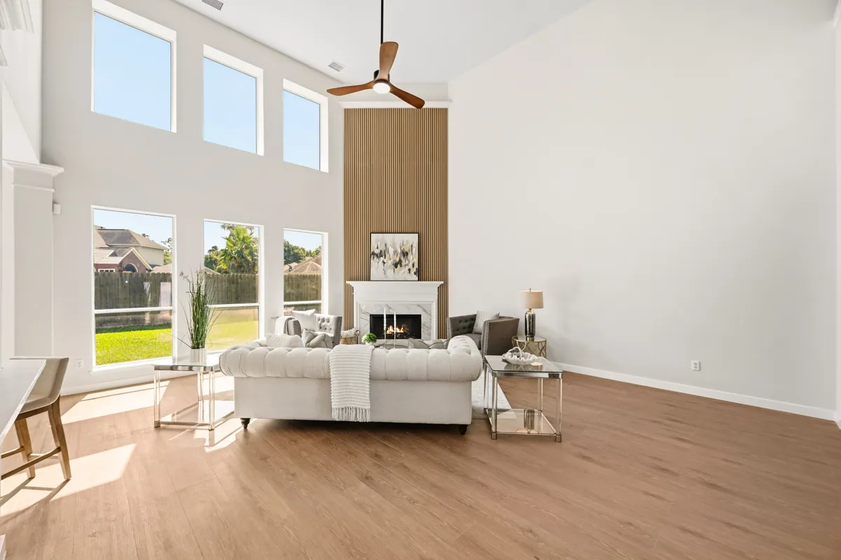 Bright living room of the Ashvale home after renewal