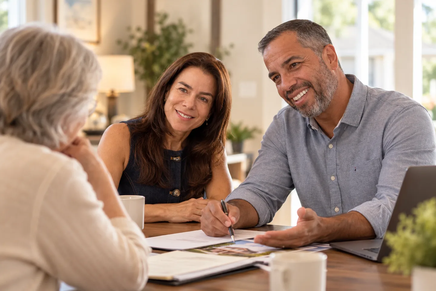 Our team listening to a homeowner during a conversation in her home