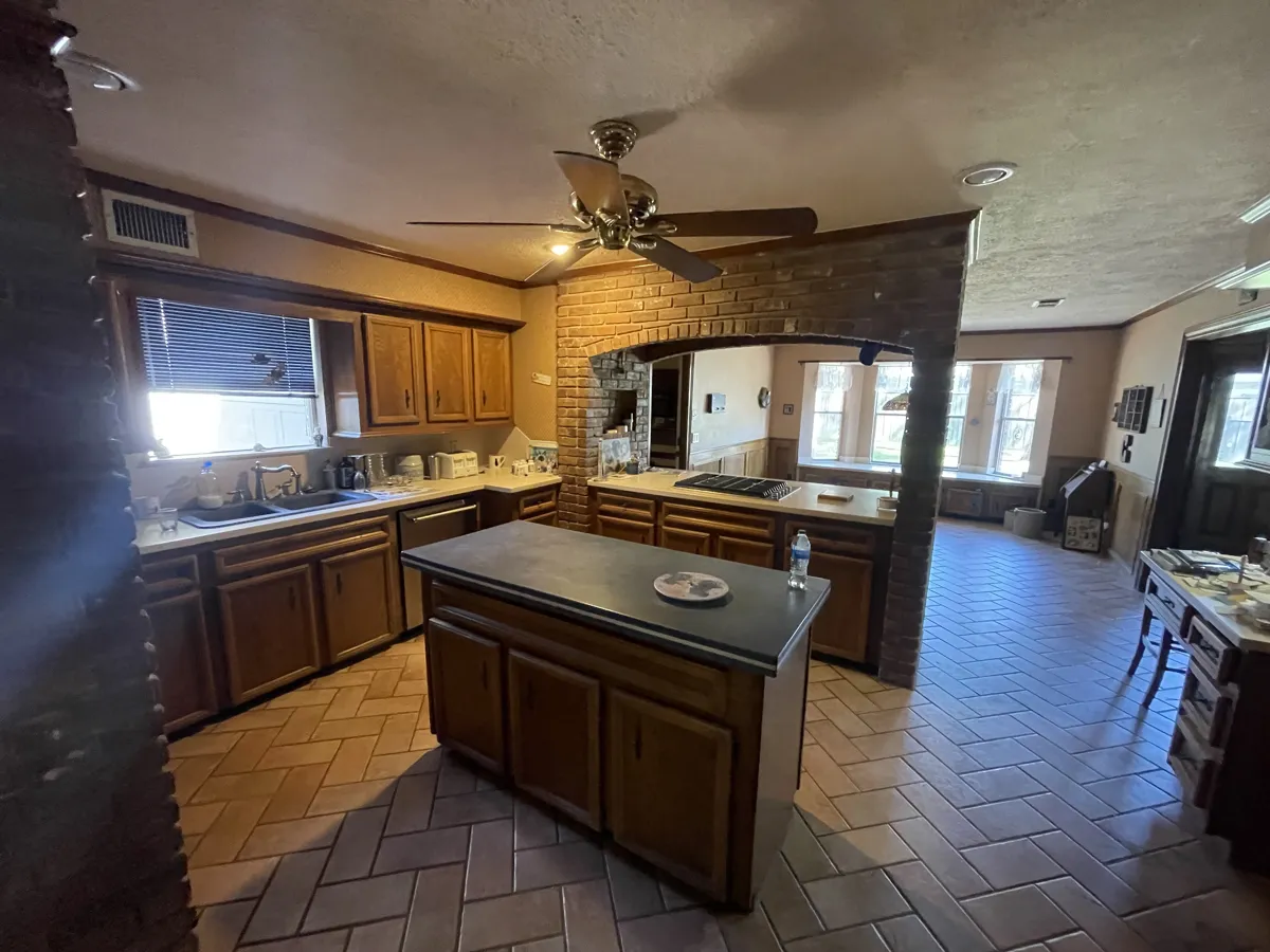 The kitchen of a lived-in home we evaluated
